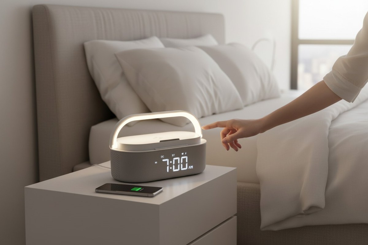 Alarm Clock & Wireless Charging Station